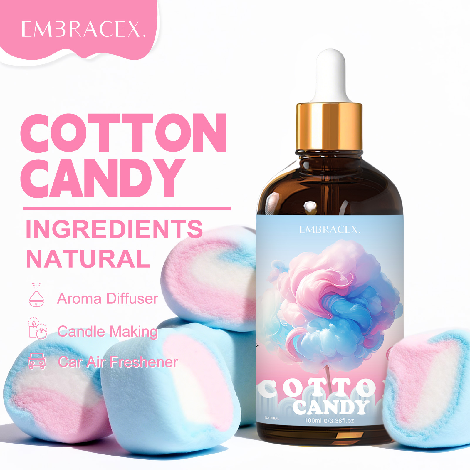 100ml Cotton Candy Fragrance O - Perfume Fragrance Oil ulasan dan harga