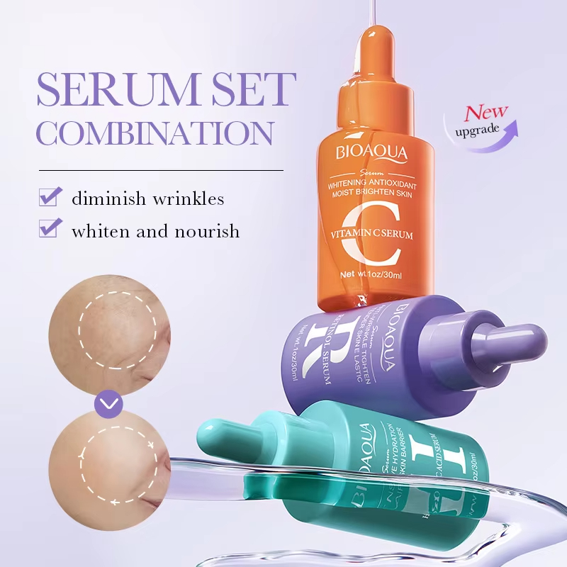 3pcs/set BIOAQUA Vitamin C Ret - The Ordinary Serum Hyaluronic Acid ulasan dan harga