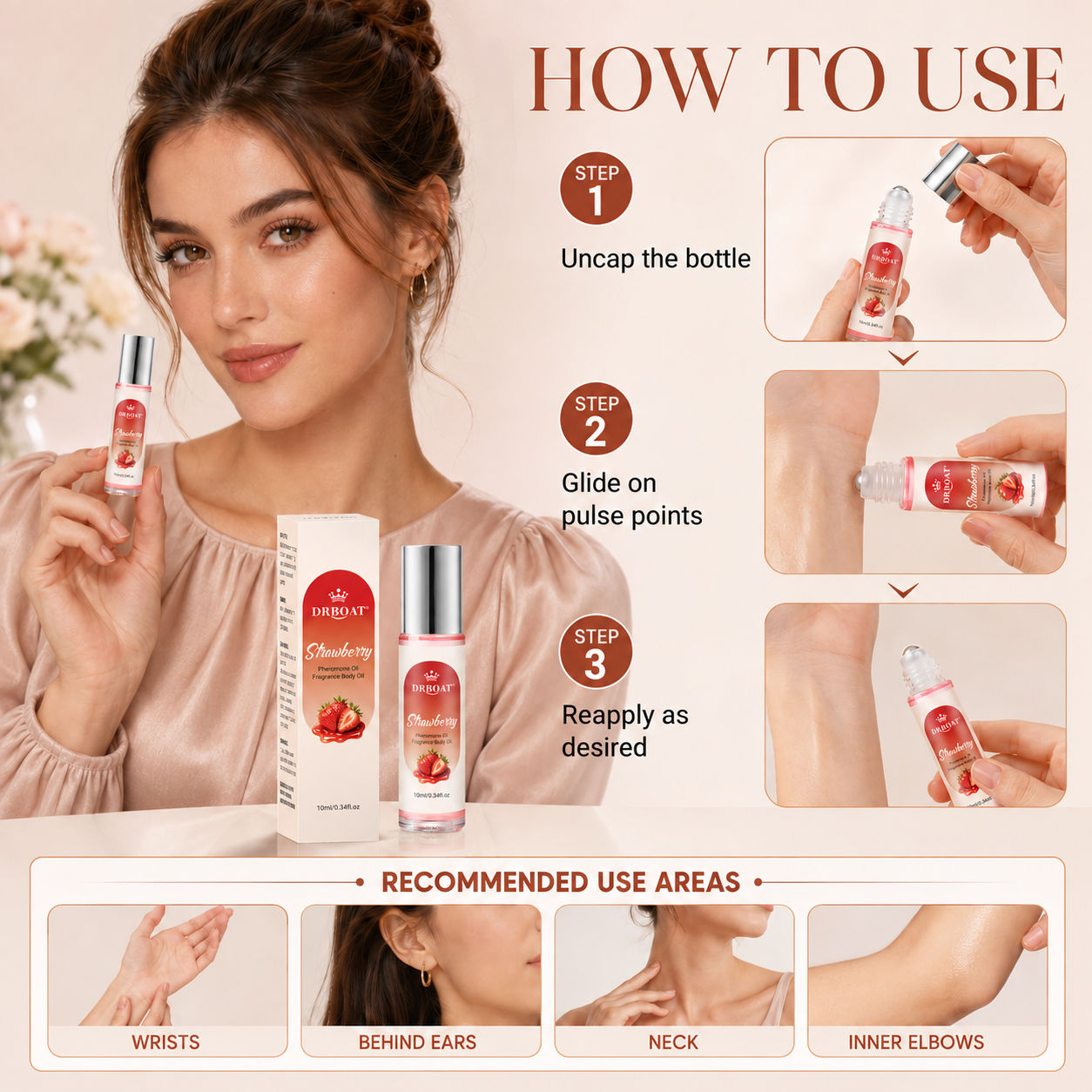 Strawberry Roll-On Perfume Oil - Perfume Fragrance Oil ulasan dan harga